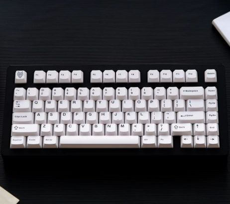 GMK BOW Keycaps Double Shot 114 Keys PBT Cherry Profile Alice Layout White Black Keycaps For Mechanical Keyboards 7u Keys (WHITE)