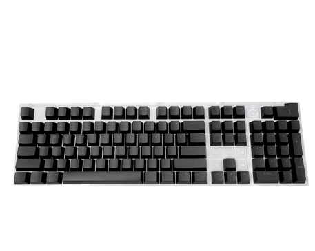 104pcs ABS Universal Mechanical Keyboard Keycaps Desktop Computer Ergonomic Blank Keycap For Cherry MX Mechanical Keyboard White (BLACK)