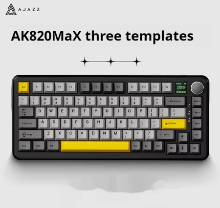 Ajazz Ak820 Max Magnetic Axis Mechanical Keyboard Wireless Wired Bluetooth Three Mode Customized Rgb Pbt Keycap Gaming Keyboard