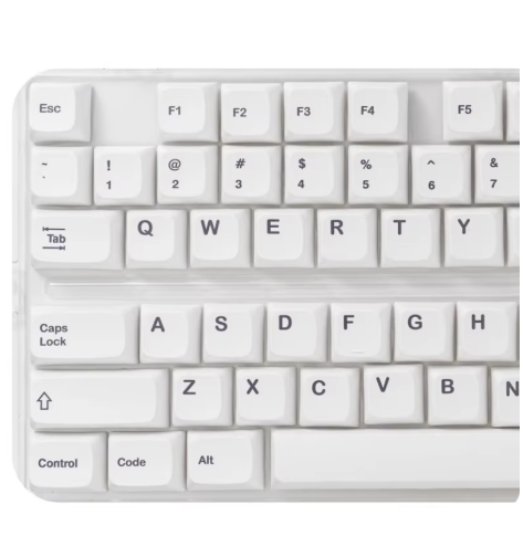 K135 Minimalist White Keycap PBT Thermal Sublimation English XDA Concise Key Cap Adaptive Mechanical Keyboard Keycaps