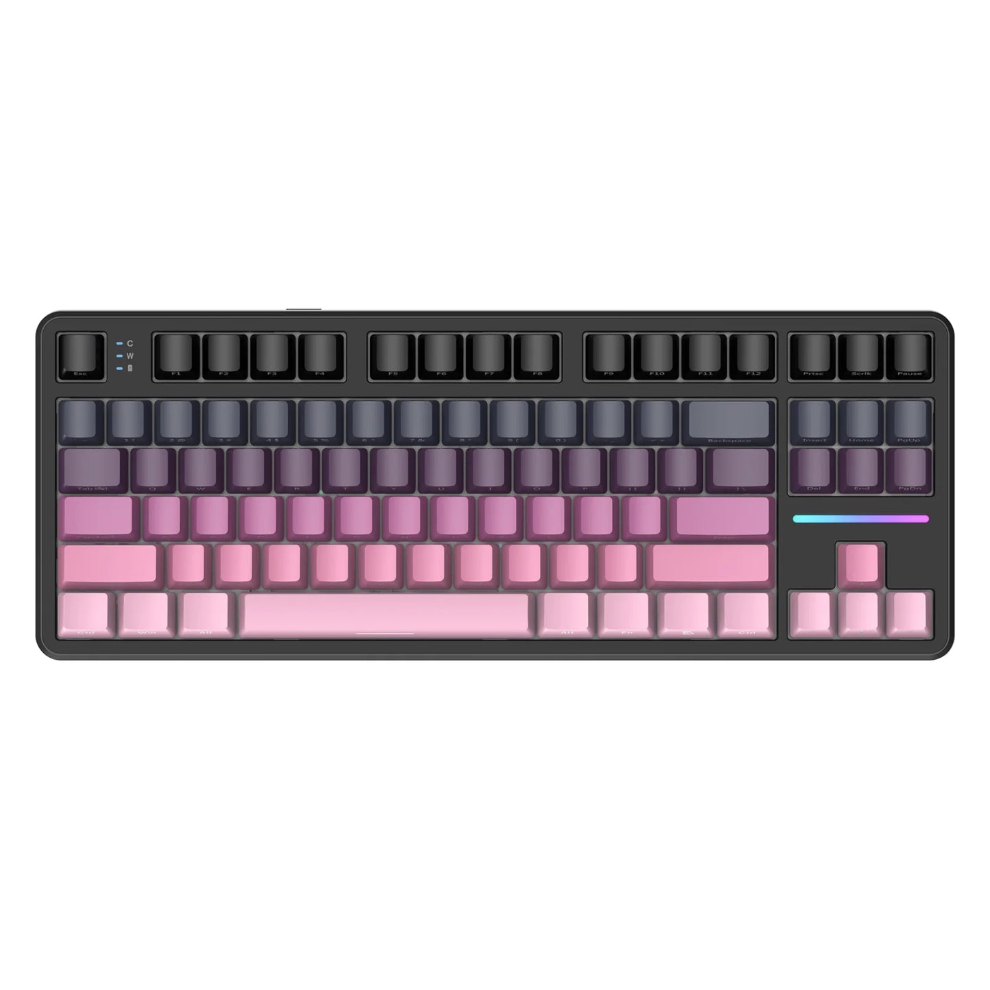 Gaming Keyboard X87 Attack Shark Side Engraved Translucent Character Wireless Mechanical Keyboard,RGB,Hot-Swap,Bluetooth Tri-mod (BLACKBERRY COLOR)