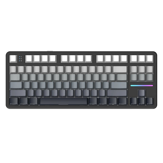 Gaming Keyboard X87 Attack Shark Side Engraved Translucent Character Wireless Mechanical Keyboard,RGB,Hot-Swap,Bluetooth Tri-mod (MOONLIT NIGHT COLOR)