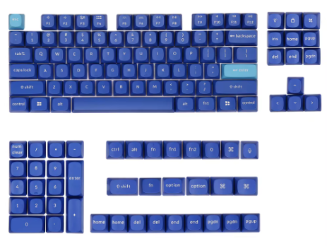 Keycaps Spherical Blue Key set PBT DoubleShot Key Caps Fit for Mechanical Keyboard 61 68 75 84 87 98 104 108 MX Switches