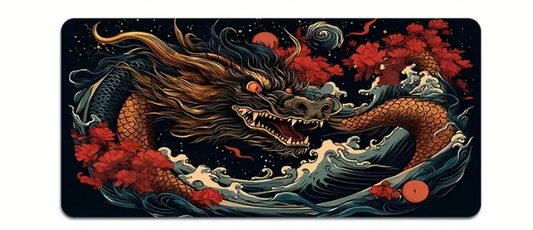 Dragon-Themed Non-Slip Mouse Pad for Gaming & Office - HD Color Print, Durable Stitched Edges, Perfect for Desk Accessories & Gifts (900x400)