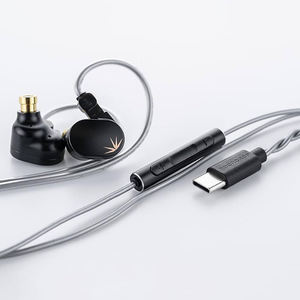 MOONDROP CHU II (With mic, USB C) High Performance Dynamic Driver IEMs Interchangeable Cable in-Ear Headphone