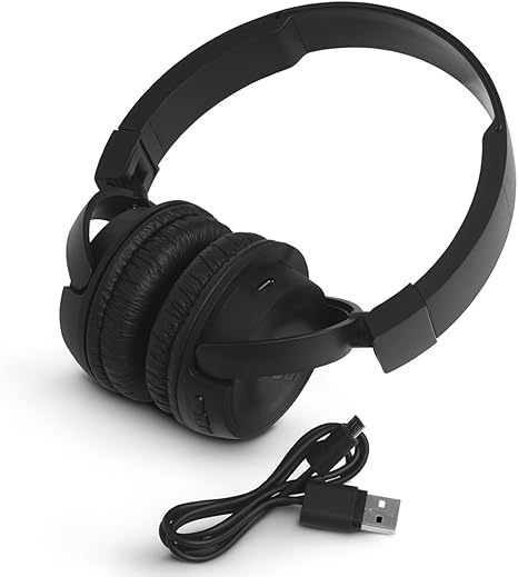 JBL T450BT Wireless On-Ear Headphones with Built-in Remote and Microphone (Black)