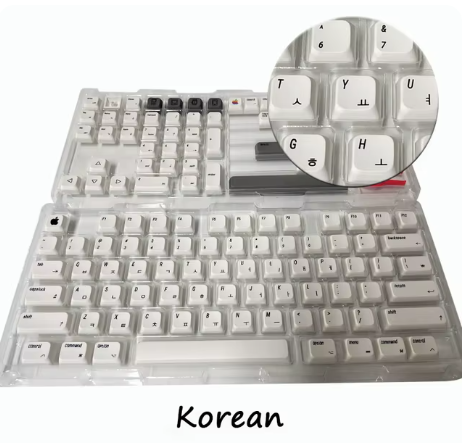 127 Keys XDA PBT Keycaps English Korean For Apple MAC Cherry MX Keycap For Custom Mechanical Keyboard (KOREAN VERSION)