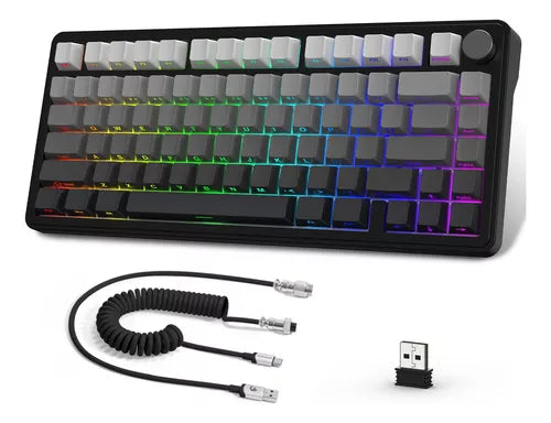 Attack Shark X85 Tri-mode Gasket 75% Mechanical Keyboard with CNC Knob, 5-Layer Padding, Hot Swappable, RGB Backlight, NKRO