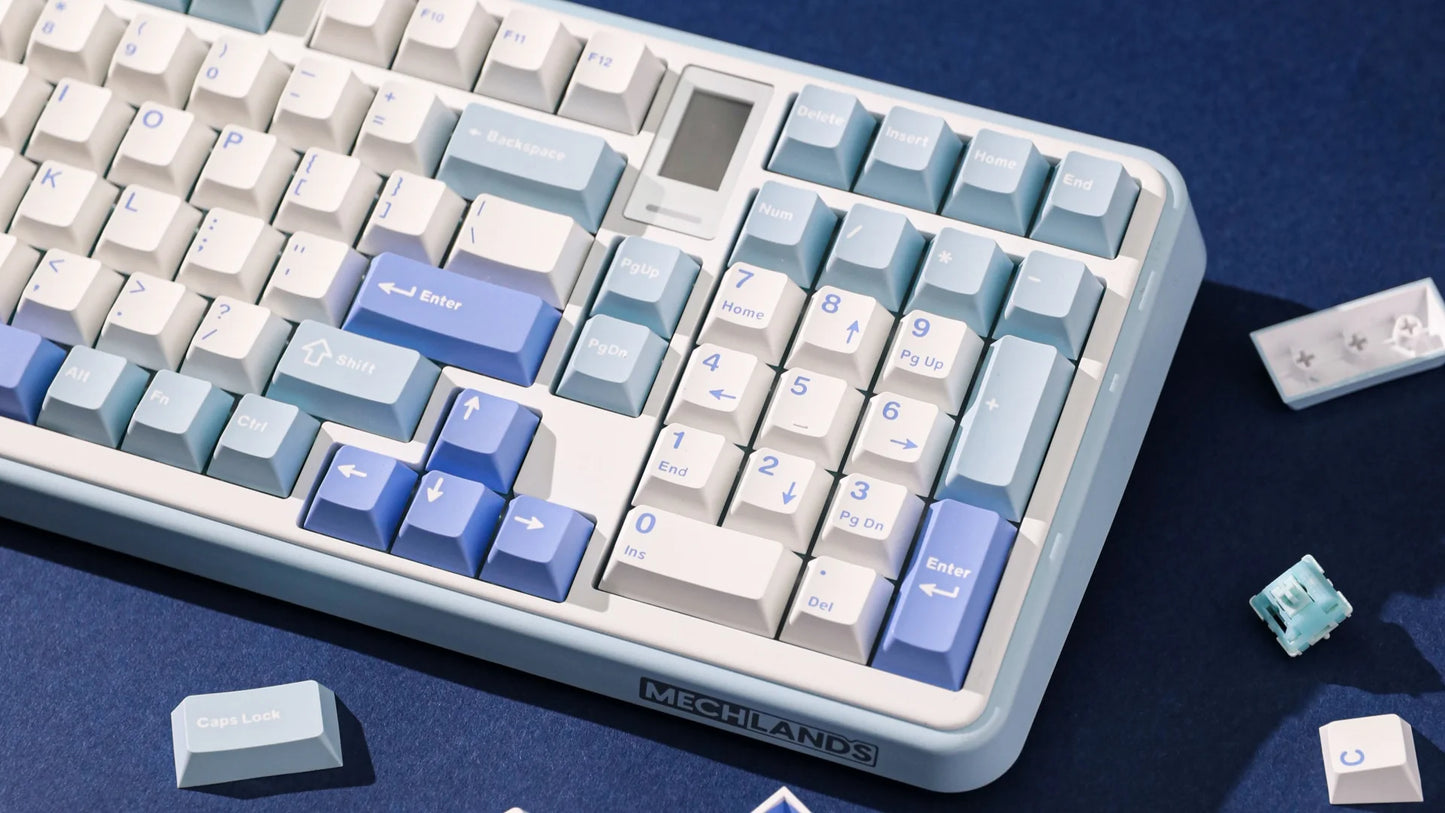 MechLands Vibe99 98% Gasket Mounted Hot Swappable Three-Mode Connectivity Mechanical keyboard (BLUE)