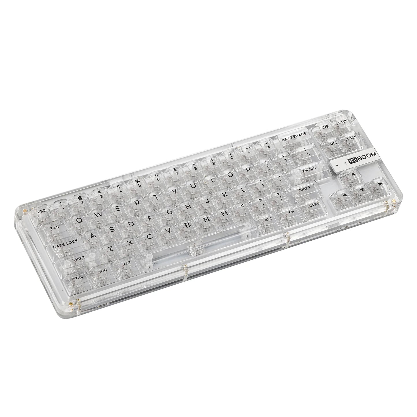 KiiBOOM Phantom 68 Crystal Gasket-Mounted USB-C Wired/Bluetooth5.0/2.4GHz Wireless Hot-Swappable Mechanical Keyboard