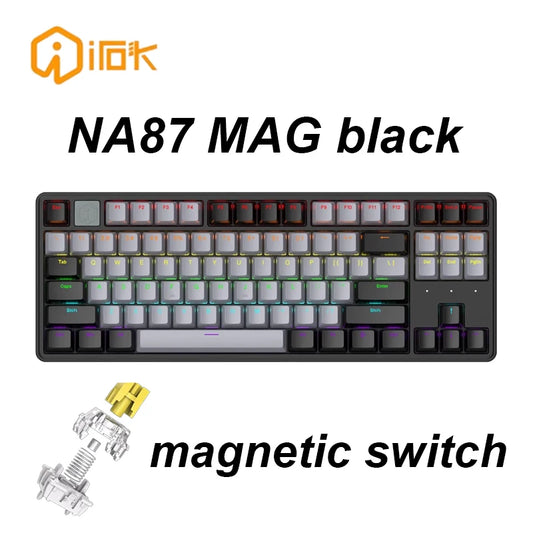 Irok Na87 Magnetic Switch Mechanical Keyboard 87keys Wired Hotswap E-Sports Keyboard Customize Accessories Office Gaming Gifts