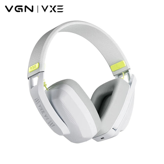 VGN VXE Siren V1 Wireless Headset Two Mode Bluetooth 5.3 2.4G FPS Gaming Headset Earphone Low Latency 200g Light Weight (WHITE)