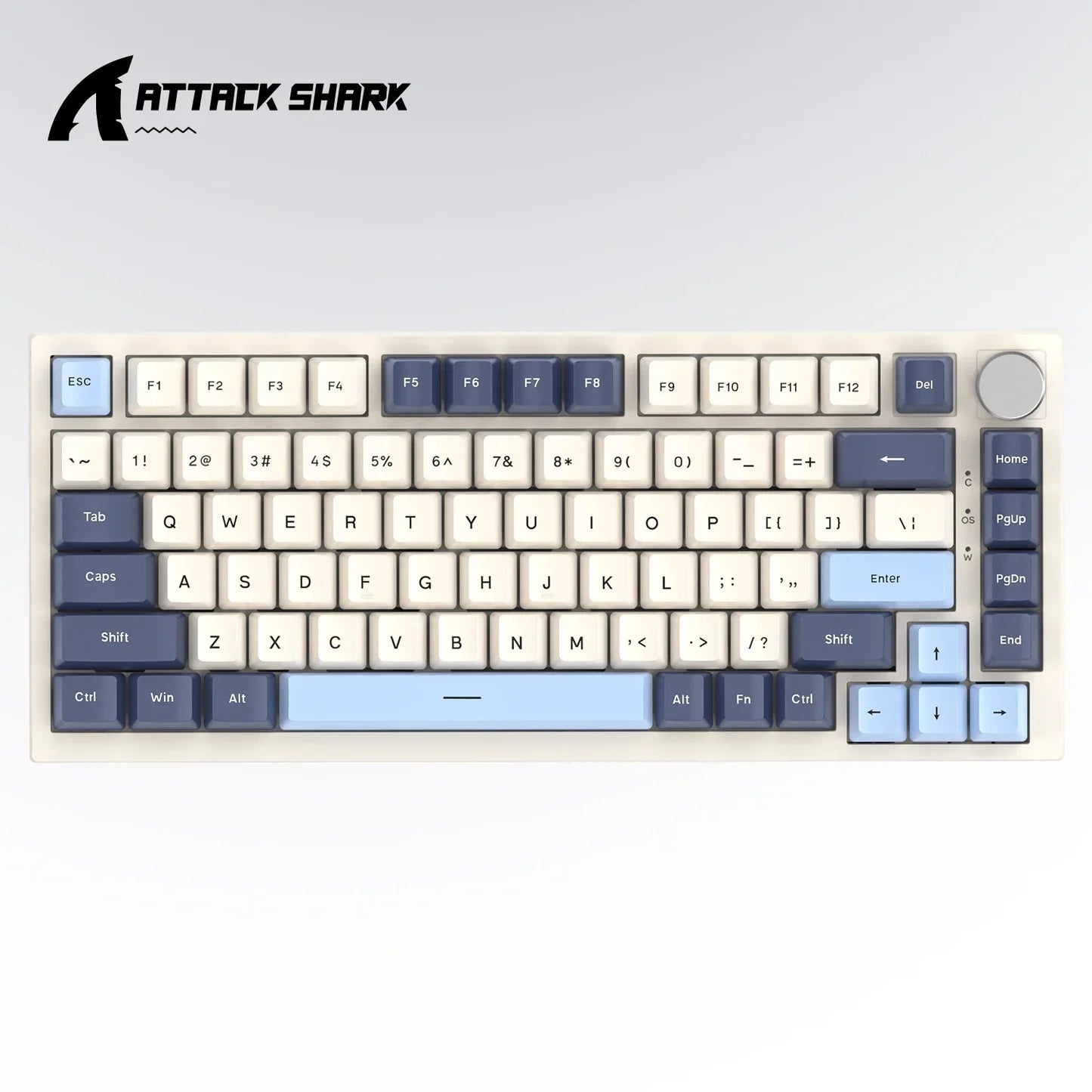 Attack Shark K85 Rapid Trigger Magnetic Switch Gaming Keyboard Wired,Multimedia Knob,Macro Key Range FPS Rush Trigger, Hot-swap, RGB