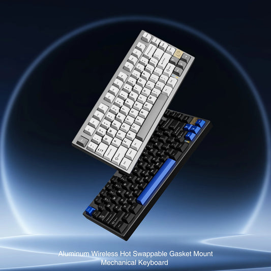 YUNZII AL75 75% Aluminum Wireless BT/2.4G/Wired Mechanical Gaming Keyboard, Hot Swappable Pre-lubed Switches, Gasket PCB