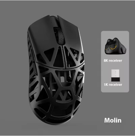 WLmouse beastX 8k Lightweight Magnesium Alloy Gaming Mouse Flower Beast Series Standard Version (BLACK)