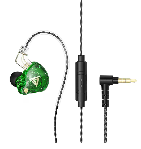 Original QKZ AK6 Pro (WITH MIC) 1DD Dynamic Earphones HIFI Bass Earbuds In Ear Monitor Sport Noise Cancelling Headset ZST X (GREEN)