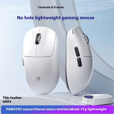 Aula Sc800 Gaming Mouse Paw3395 Sensor With Dongle 37g Ultra Lightweight 2.4g Wireless 26000dpi Custom Mouse for Gamer Desktop (WHITE)