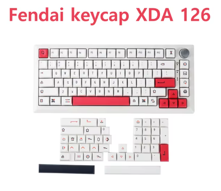 Fendai 126 Keys XDA Profile PBT Keycaps Personalized English Japanese Russian Cute Keycap for Mechanical Keyboard Custom Key Cap