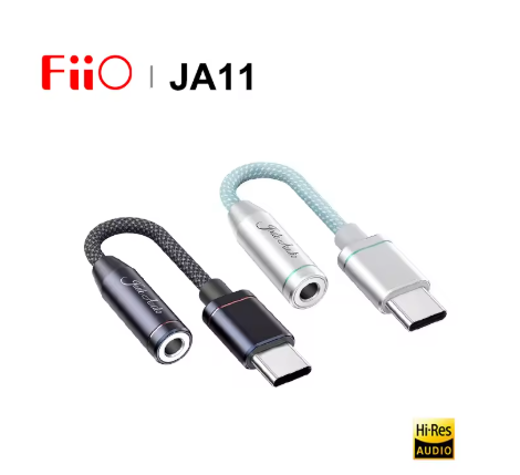 FIIO JadeAudio JA11 HI-RES USB Type C to 3.5mm Earphone Headphone Adapter USB DAC Audio Cable For Phones (BLACK)