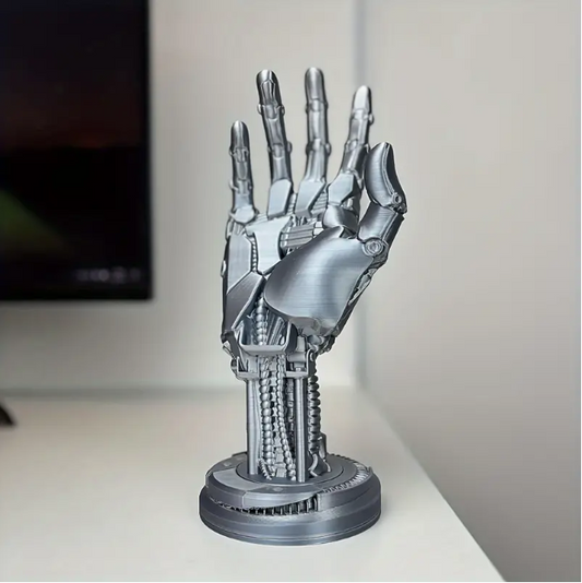 Cyberpunk 3D Printed Game Controller Stand - Compatible with Xbox, PS4, PS5 & More (SILVER)