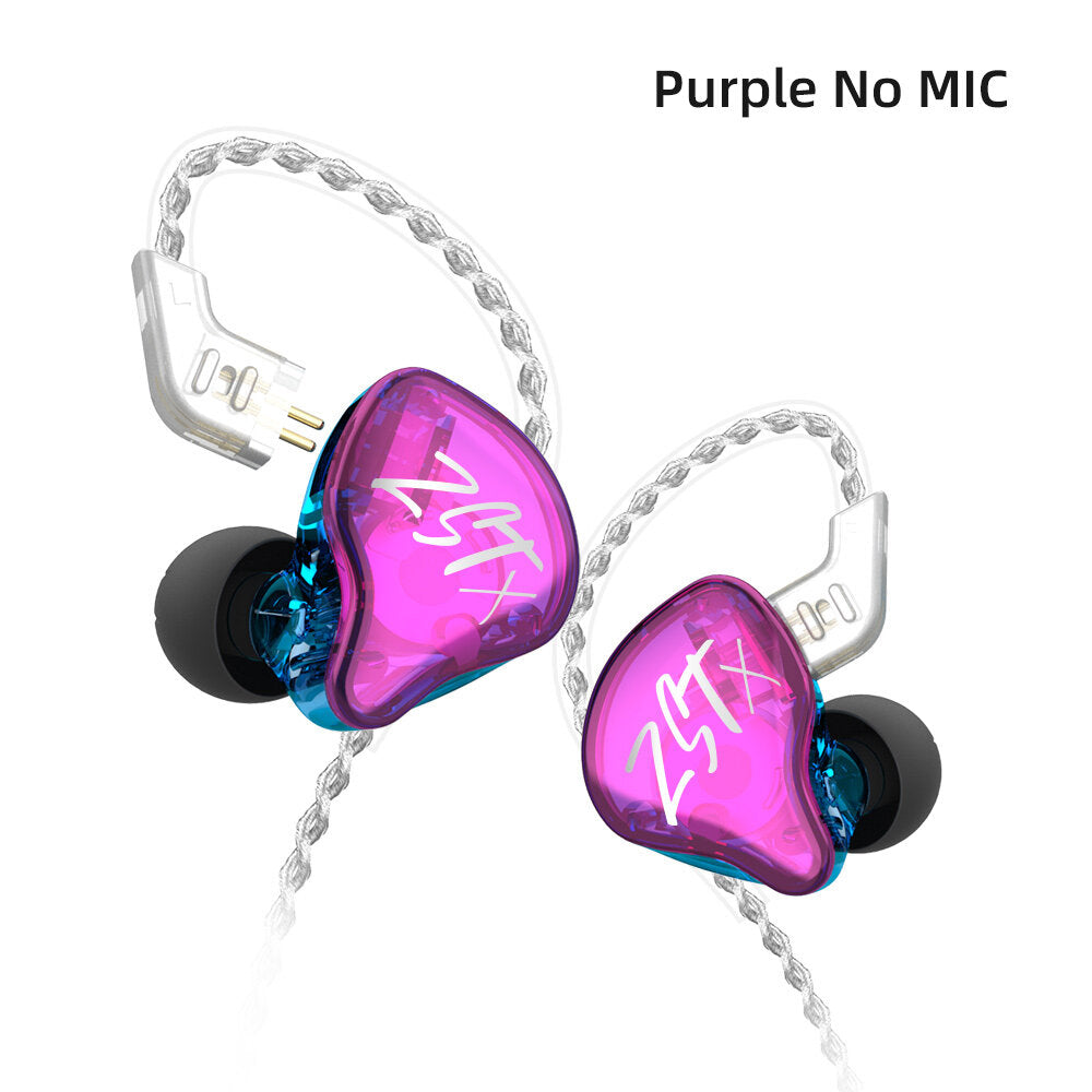 KZ ZST Pro X In Ear Earphone Hybrid Headset HIFI Bass Noise Cancelling Colorful Earbuds With Mic Replaced Cable for ZSN ZSX ZS3