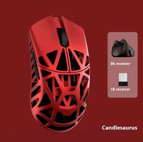 WLmouse beastX 8k Lightweight Magnesium Alloy Gaming Mouse Flower Beast Series Standard Version (RED)